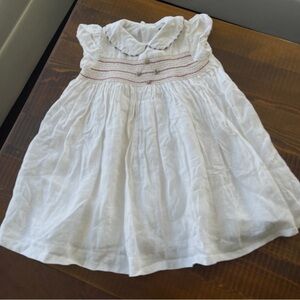 Dress linen smocks 6/9 months short sleeves Burberry beige